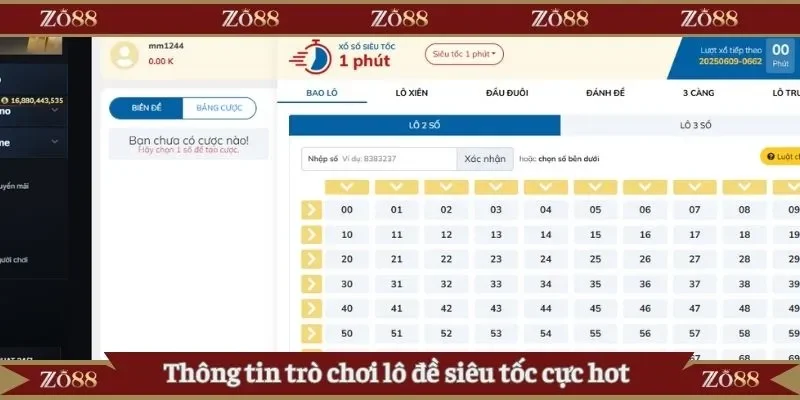 Thông tin trò chơi lô đề siêu tốc cực hot