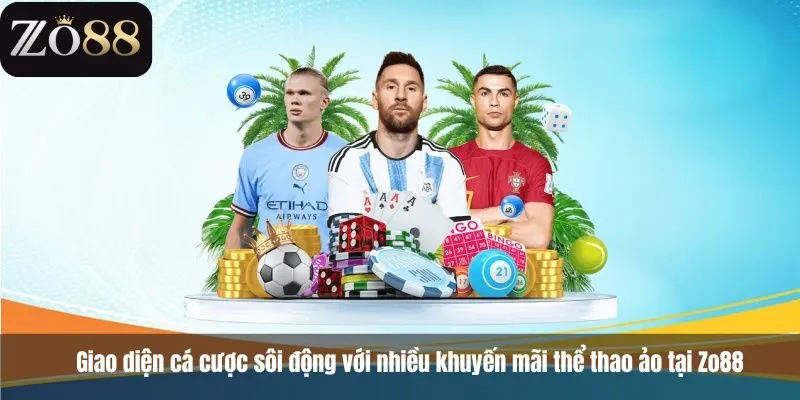 Giao diện cá cược sôi động với nhiều khuyến mãi thể thao ảo tại Zo88